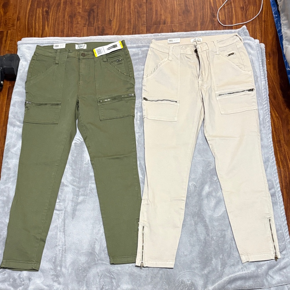 Joie PARK CARGO PANTS in Olive and Cream